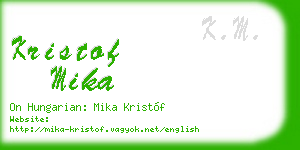 kristof mika business card