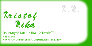 kristof mika business card